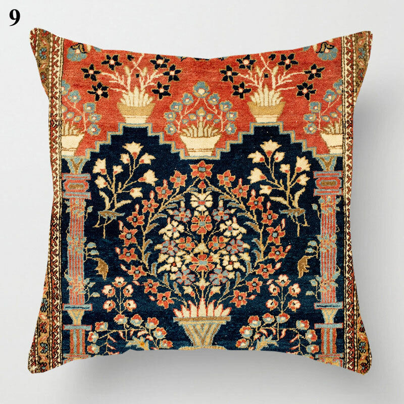 Ethnic Boho Mandala Print Throw Pillow Case
