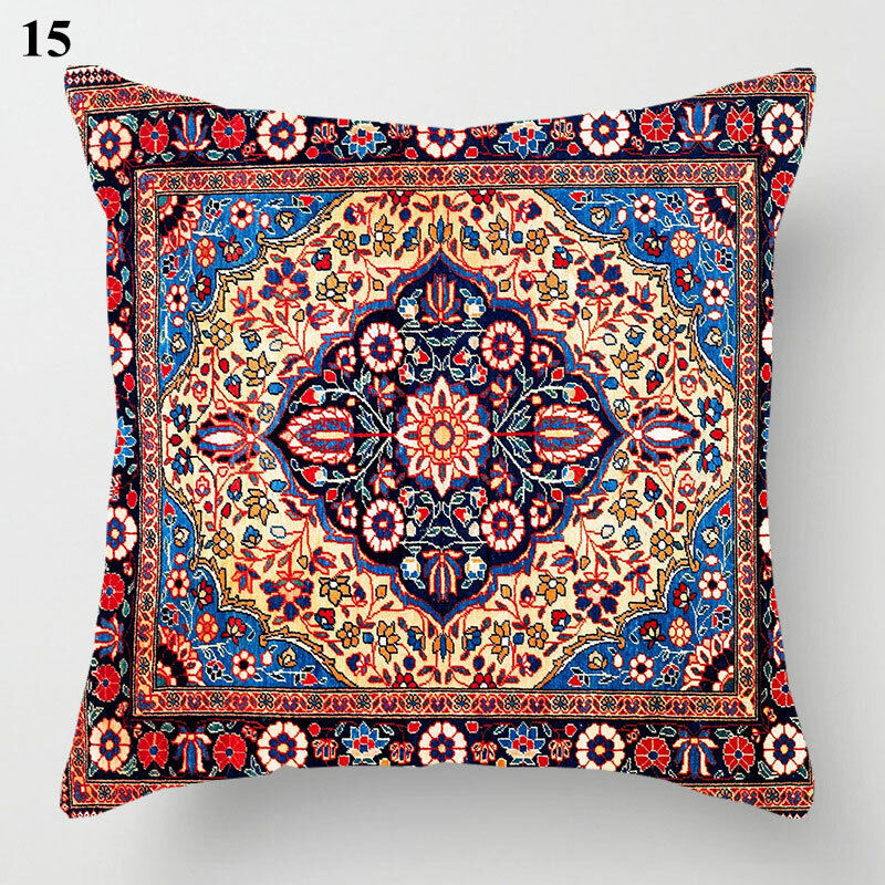 Ethnic Boho Mandala Print Throw Pillow Case