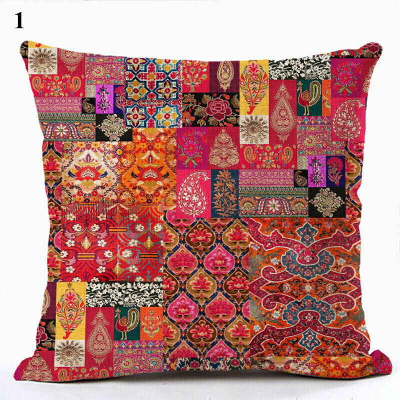 Ethnic Boho Mandala Print Throw Pillow Case