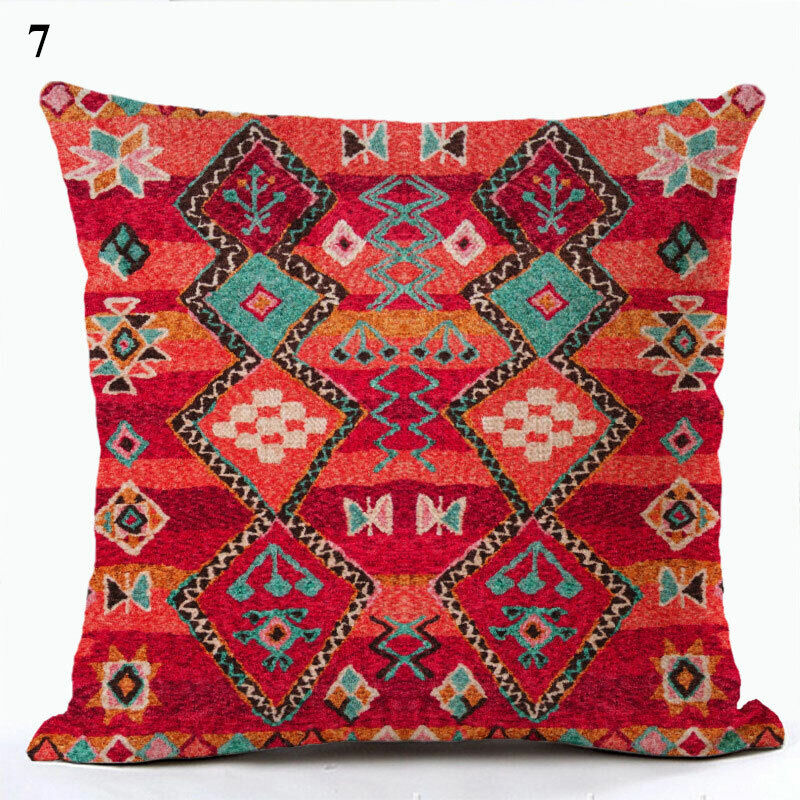 Ethnic Boho Mandala Print Throw Pillow Case