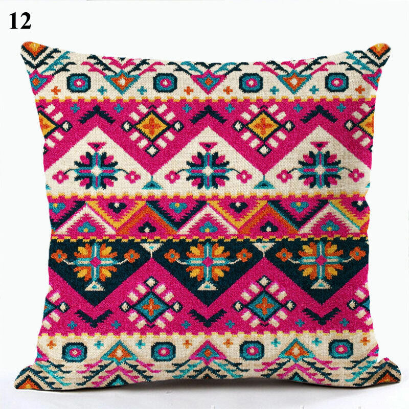 Ethnic Boho Mandala Print Throw Pillow Case
