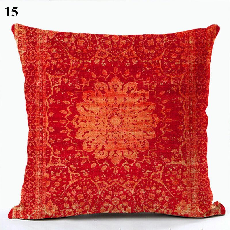 Ethnic Boho Mandala Print Throw Pillow Case