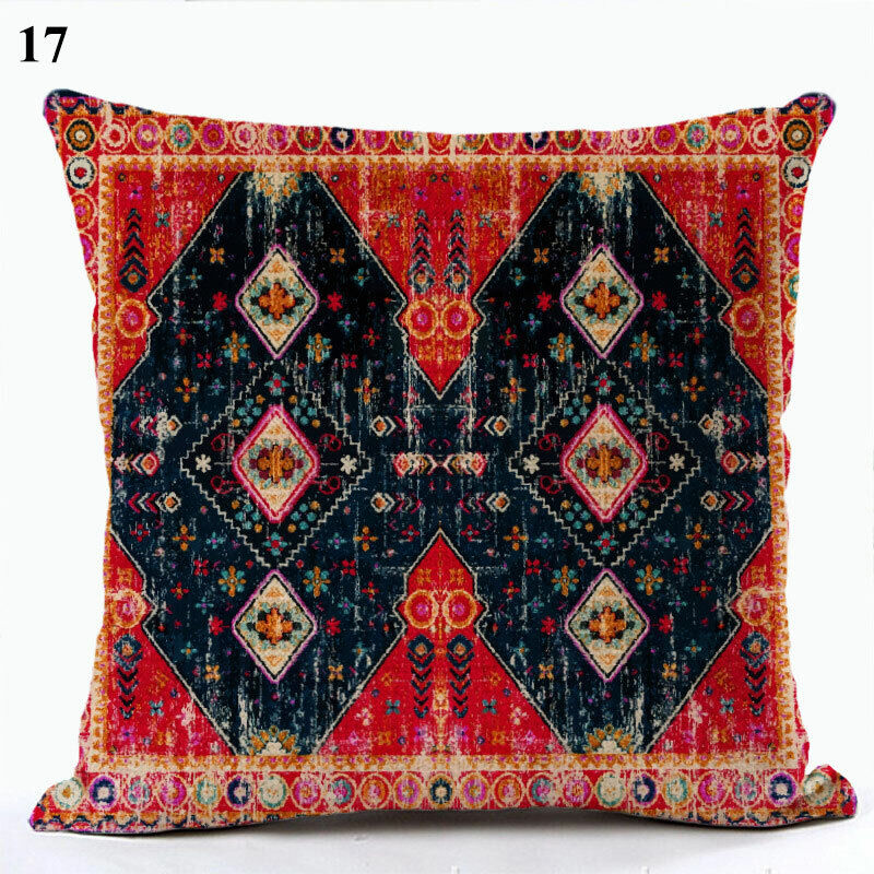 Ethnic Boho Mandala Print Throw Pillow Case