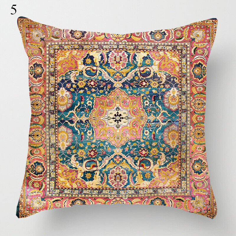 Ethnic Boho Mandala Print Throw Pillow Case