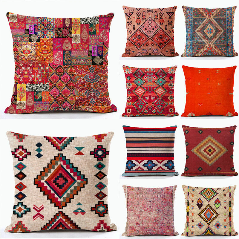 Ethnic Boho Mandala Print Throw Pillow Case