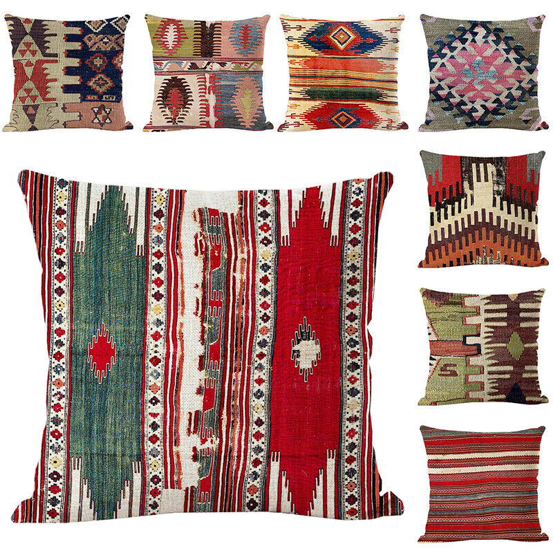 Ethnic Boho Mandala Print Throw Pillow Case