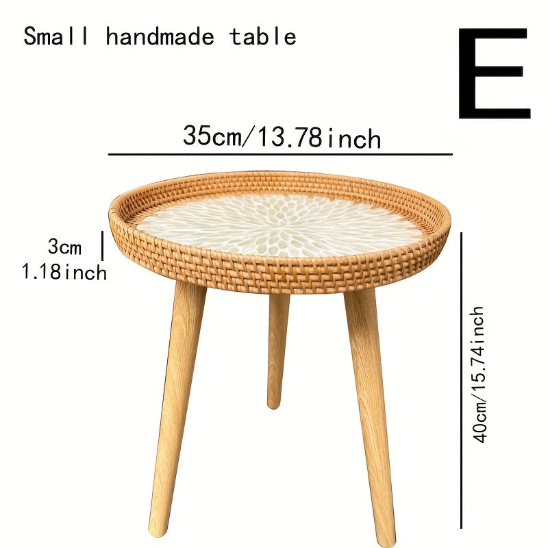 Elin Scandinavian Rattan Side Table
