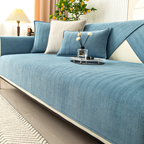 Wellen-Check Chenille-Stoff Sofabezug