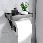 Drill-Free Toilet Paper Holder with Storage Shelf