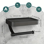 Drill-Free Toilet Paper Holder with Storage Shelf