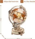 Rokr Luminous Globe 3D Wooden Hot Selling 180PCS Model Building Block Kits Toy - Image 3