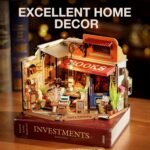 ROBOTIME DIY Miniature House Kit Corner Bookstore, Wooden Dollhouse Model Building Kit With LED For Adults And Children, Birthday Gift DG164 - Image 3