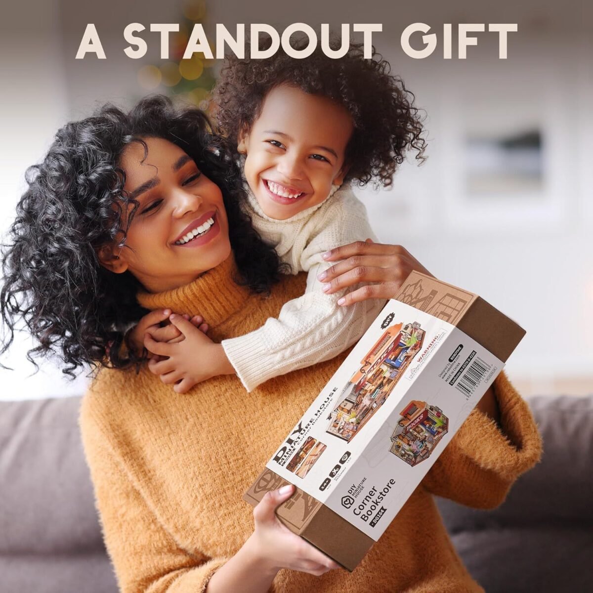 ROBOTIME DIY Miniature House Kit Corner Bookstore, Wooden Dollhouse Model Building Kit With LED For Adults And Children, Birthday Gift DG164 - Image 5