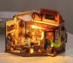 ROBOTIME DIY Miniature House Kit Corner Bookstore, Wooden Dollhouse Model Building Kit With LED For Adults And Children, Birthday Gift DG164 - Image 2