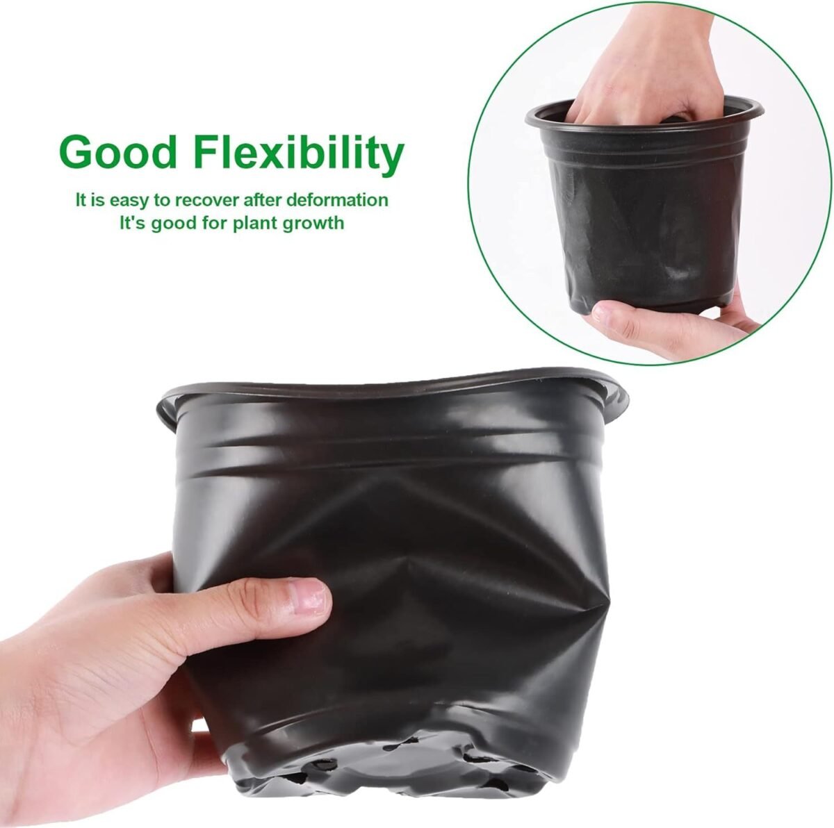 150pcs 10cm Plant Pots Nursery Pots Black Plastic Flower Pot - Image 5