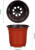 110 Pieces 10cm Plant Pots Nursery Pots Red Plastic Flower Pot - Image 5
