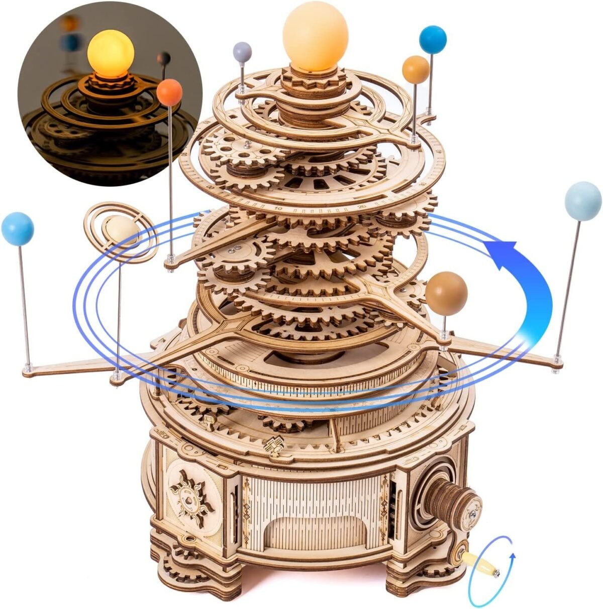 Robotime ROKR 316PCS Rotatable Mechanical Orrery 3D Wooden Puzzle Games Assemble Model Building Kits Toys Gift For Children Boys - Image 7