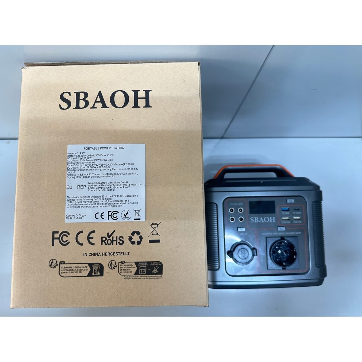 SBAOH Portable Power Station 300W,solar Power Generator 296Wh 80000mAh,solar Power Bank Portable Charger - Image 3