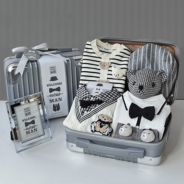 588da9d2-f7fd-4efa-877d-138bb57ad5b6_fine.jpeg Baby Gift Package Elegant White Striped Gray Baby Boy - Image 1