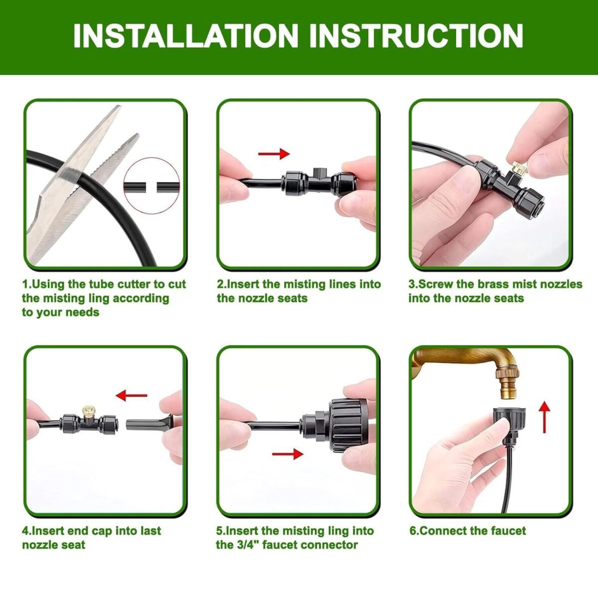 Misters For Outside Patio Outdoor Misting Cooling System For Patio Garden Greenhouse Trampoline - Image 2