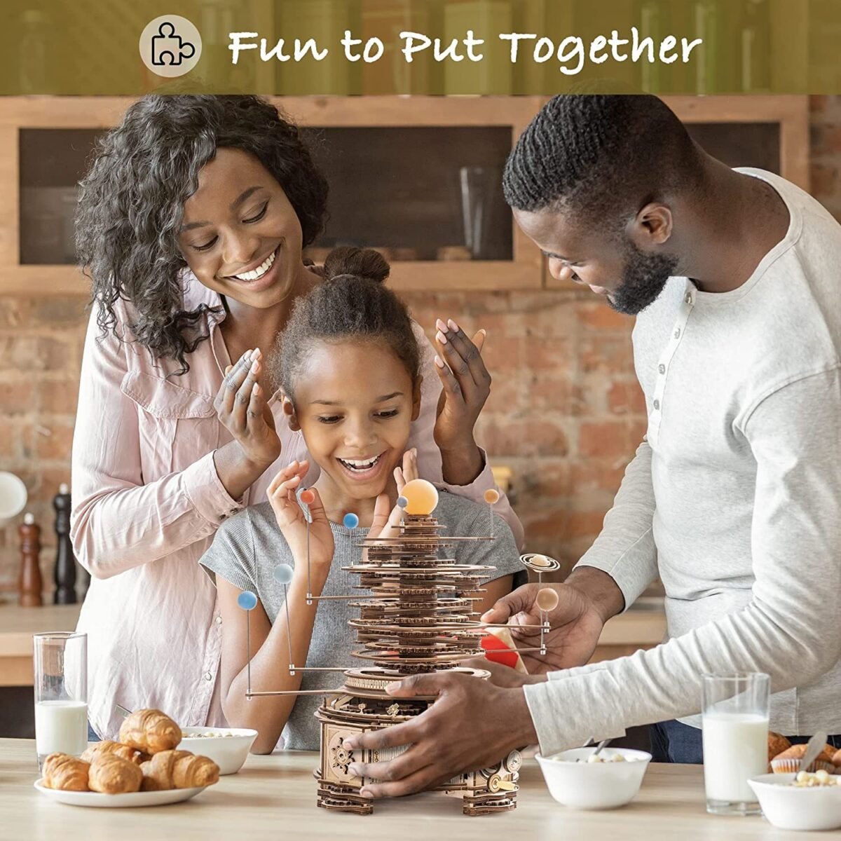 Robotime ROKR 316PCS Rotatable Mechanical Orrery 3D Wooden Puzzle Games Assemble Model Building Kits Toys Gift For Children Boys - Image 3