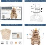 Robotime ROKR 316PCS Rotatable Mechanical Orrery 3D Wooden Puzzle Games Assemble Model Building Kits Toys Gift For Children Boys - Image 2
