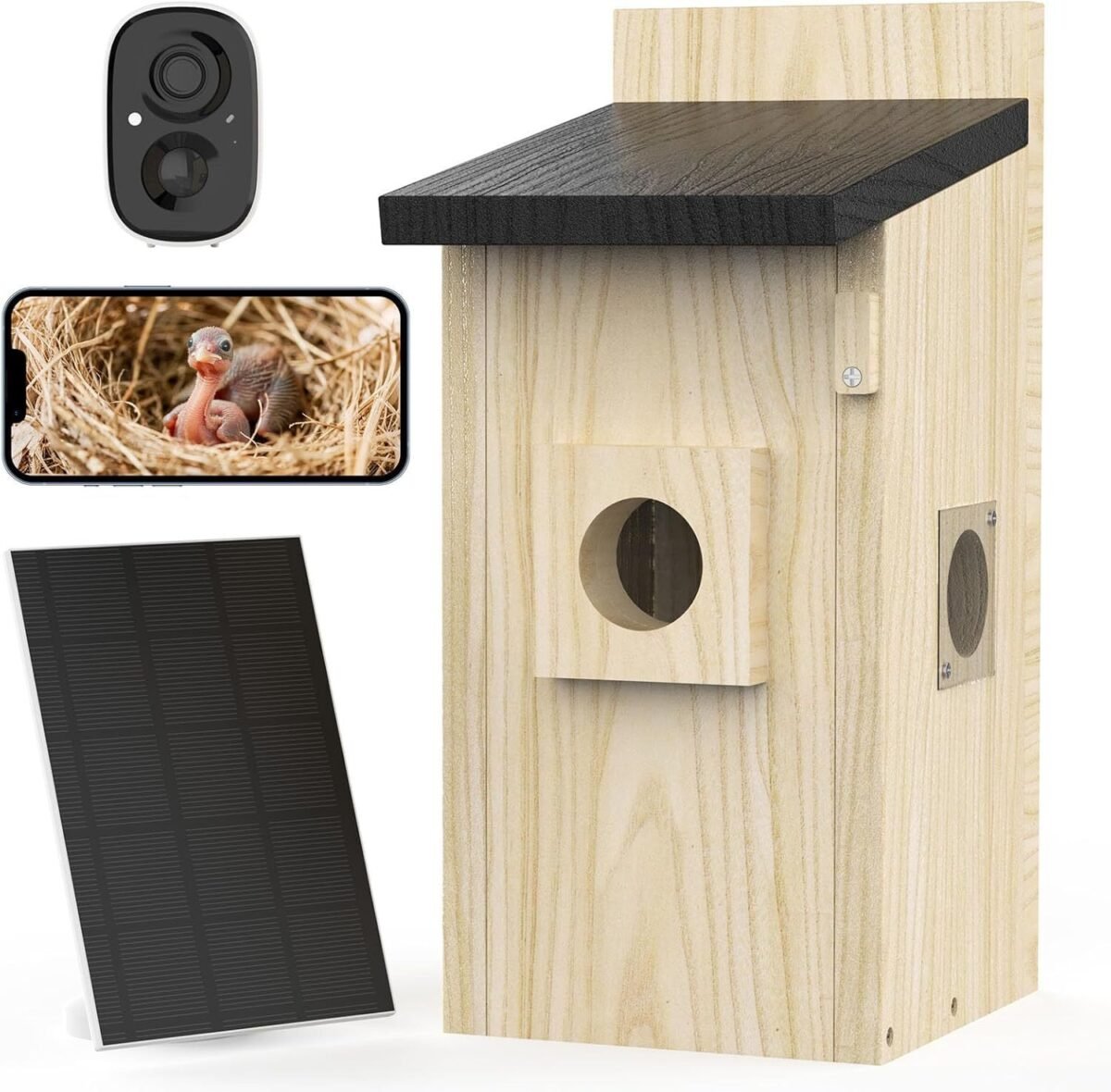 728bfd33-0836-48e8-9768-c88b424a66ed.jpg Smart Bird Houses For Outside Solar Powered,4MP Birdhouse Camera For Outdoors, Watch Bird Nesting & Hatching In Real Time, AI Identify Bird Behavior & Create, DIY Ideal Gift - Image 1