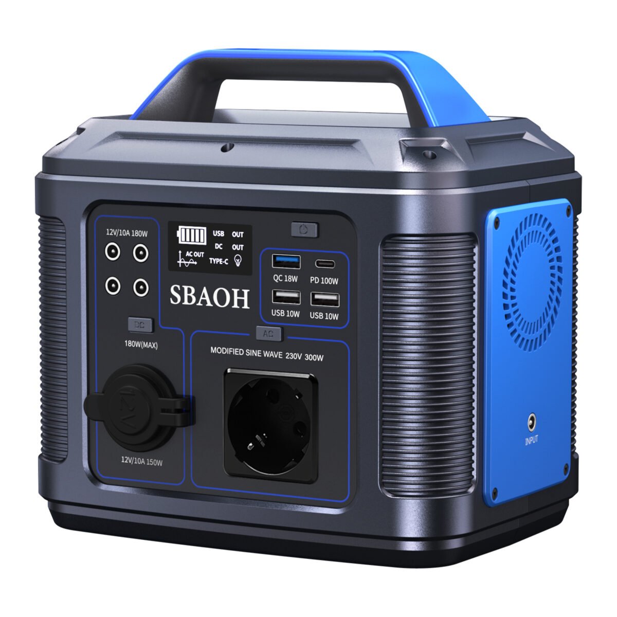 8de11a88-68ec-4dd4-8652-1a60f5a75183.jpg SBAOH Portable Power Station 300W,solar Power Generator 296Wh 80000mAh,solar Power Bank Portable Charger - Image 1