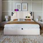 Cotton Panel Material Storage Bed Frame - Image 7