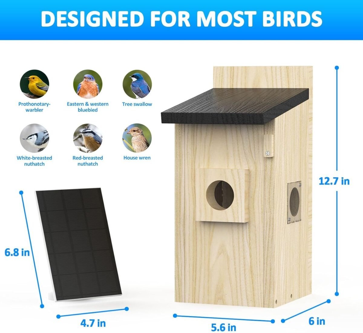 Smart Bird Houses For Outside Solar Powered,4MP Birdhouse Camera For Outdoors, Watch Bird Nesting & Hatching In Real Time, AI Identify Bird Behavior & Create, DIY Ideal Gift - Image 4