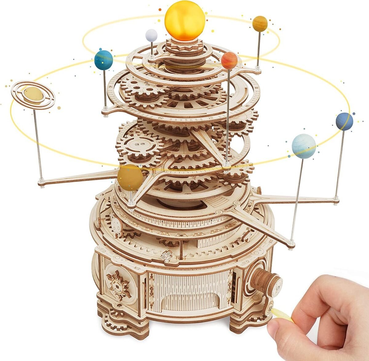 Robotime ROKR 316PCS Rotatable Mechanical Orrery 3D Wooden Puzzle Games Assemble Model Building Kits Toys Gift For Children Boys - Image 6