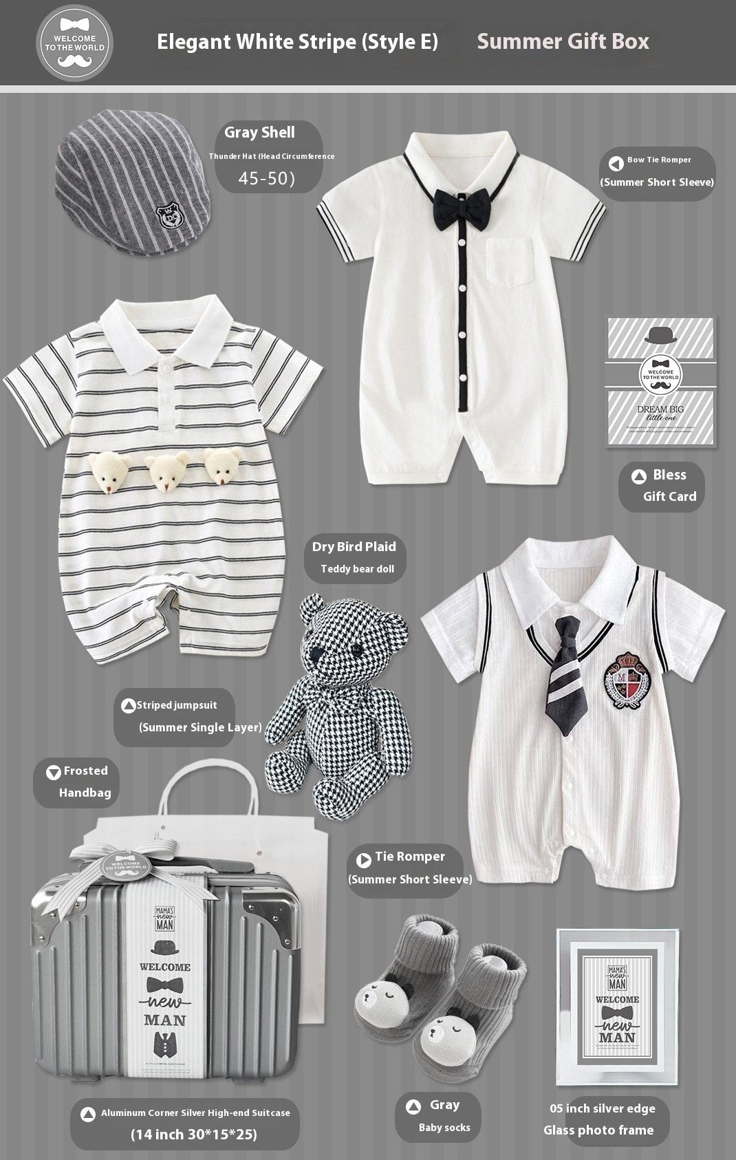 Elegant White Stripes E Style