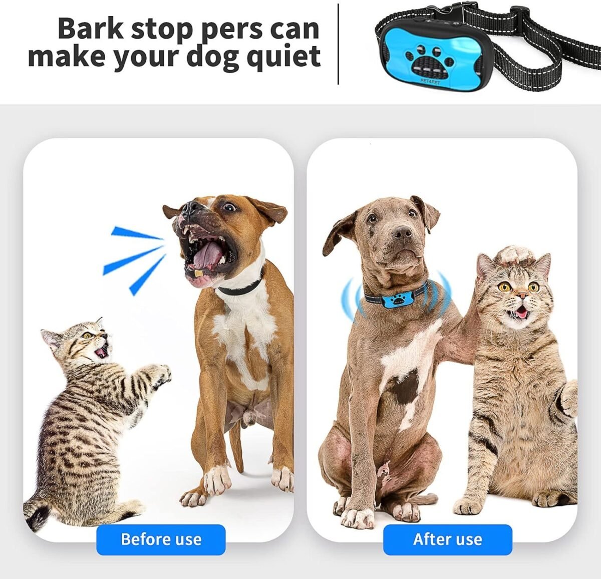 Anti Bell Collar Dog Training Collar Sound Vibration, For Dogs Pet - Image 6