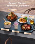 Willing 250W Food Warming Mat 3-Temperature Setting Home Food Warmer Portable Warming Trays For Stainless Steel Ceramic, Glass Enamelware - Navy Blue - Image 6