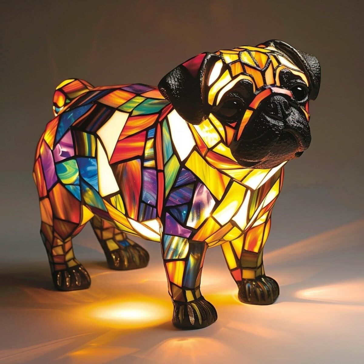Colorful Strange Dog Lamp Resin Decorations - Image 1