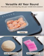 Willing 250W Food Warming Mat 3-Temperature Setting Home Food Warmer Portable Warming Trays For Stainless Steel Ceramic, Glass Enamelware - Navy Blue - Image 3