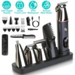 All In One Beard Trimmer For Men With 5 Trimmer Heads IPX5 Waterproof Electric Razor For Face Nose Body Beard Cordless Hair Shaver Clipper Grooming Kit For Men Husband Father