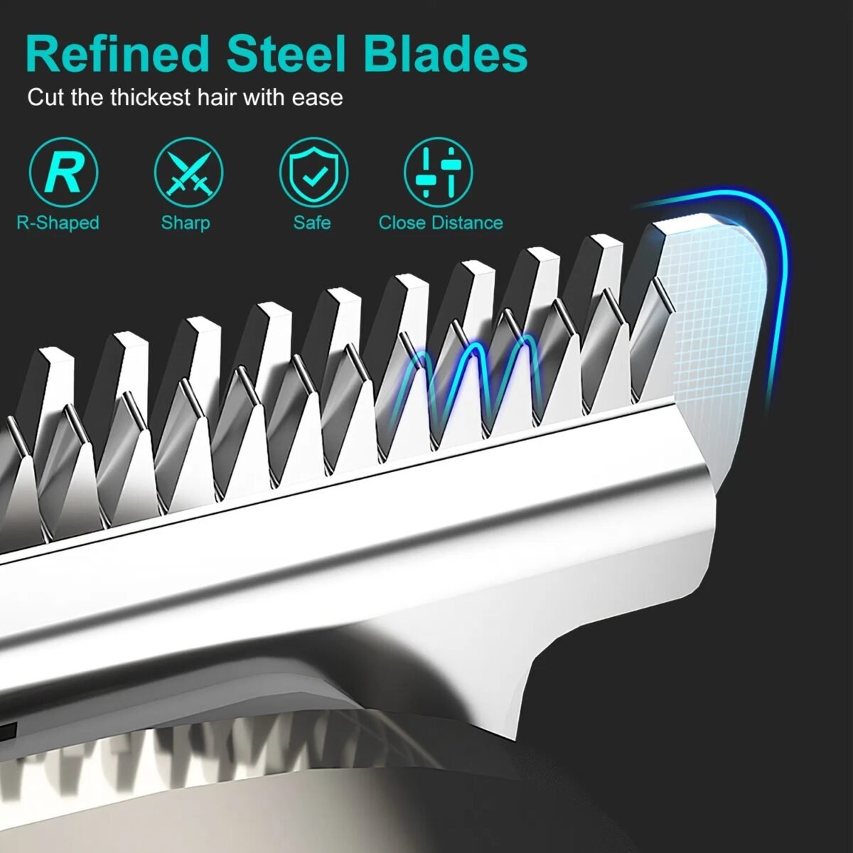 All In One Beard Trimmer For Men With 5 Trimmer Heads IPX5 Waterproof Electric Razor For Face Nose Body Beard Cordless Hair Shaver Clipper Grooming Kit For Men Husband Father - Image 5